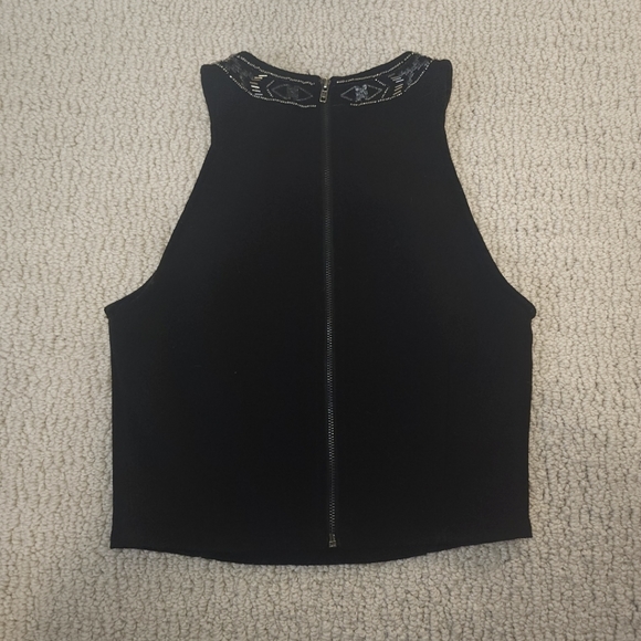 Design Lab Lord & Taylor Embellished Crop Top - Picture 3 of 3